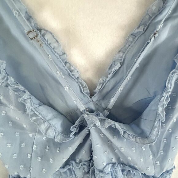 Babydoll Dress Strappy Powder Blue Sz XL ruffle flowy Lolita fairy coquette Y2K - Picture 4 of 9